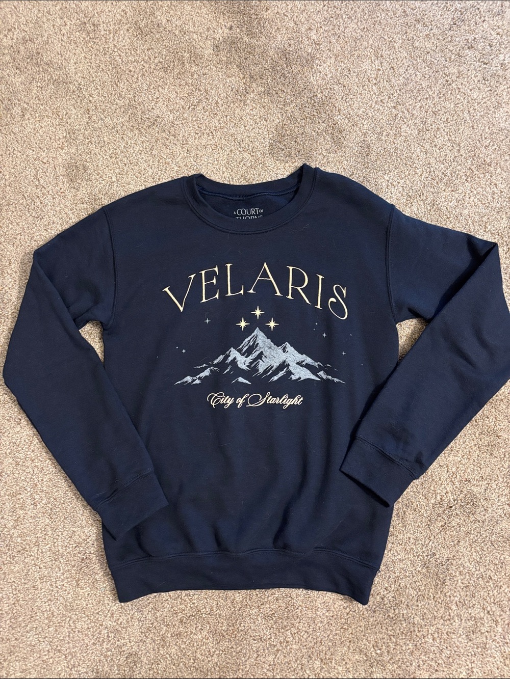 ACOTAR Velaris Navy Graphic Crewneck Sweatshirt XXS